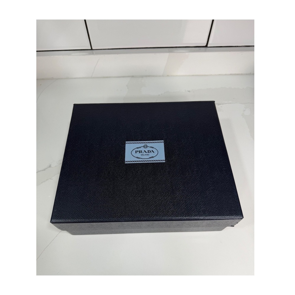 Prada Milano Navy Blue Empty Gift Box w/ Dust Bag Booklet 12x10x4